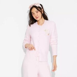 Wicked Paul Tazewell Pink Glinda Cardigan w/Pearl medium Gold Embroidered Sz. LG